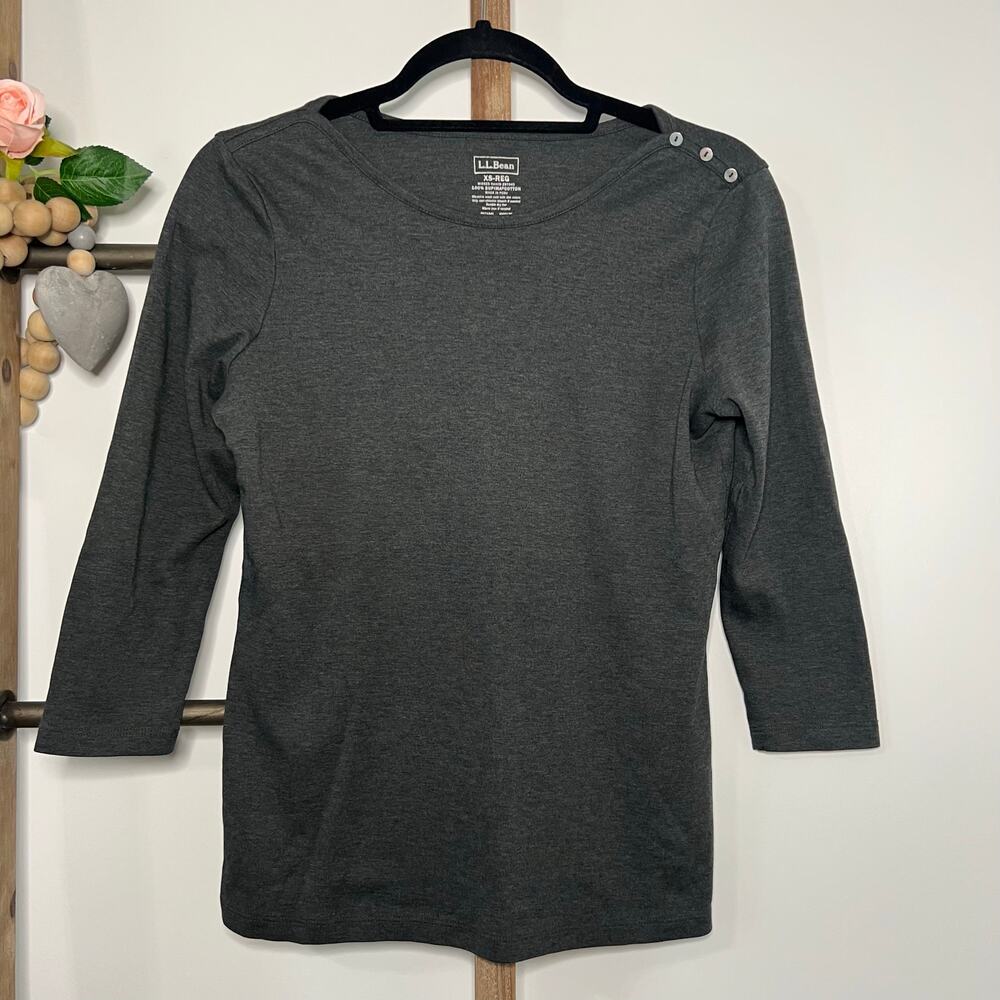 LL Bean 3/4‎ Sleeve Gray Shirt Size X Small - Picture 2 of 6